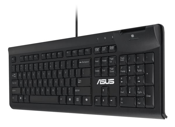 ASUS Smart Card Keyboard KU100, Täysikokoinen (100 %), Langallinen, USB, musta