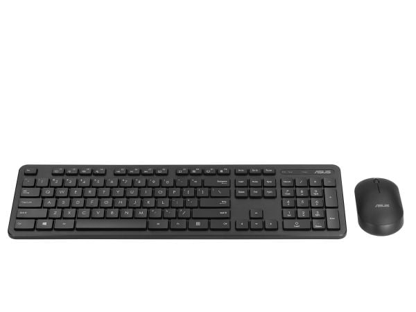 ASUS CW100 - Tastatur- og mussett - 100% - trådløs - 2.4 GHz - QWERTY - Estisk - svart