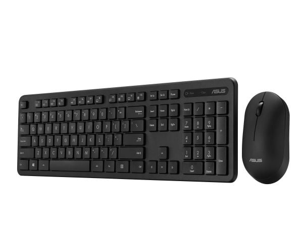 ASUS CW100 - Tastatur- og mussett - 100% - trådløs - 2.4 GHz - QWERTY - Estisk - svart