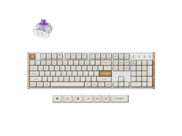 Keychron K10 HE - Tastatur - 100% - full size - bakgrunnsbelyst - trådløs - Bluetooth 5.2, USB - tastsvitsj: Gateron Double-Rail Nebula (hot-swappa...