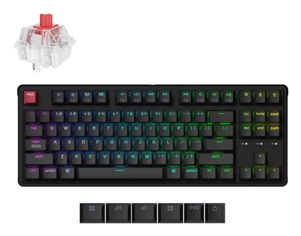 Keychron C3 Pro 8K, Kabel, USB, Mekaniska tangentbrytare, QWERTY, RGB LED, Svart