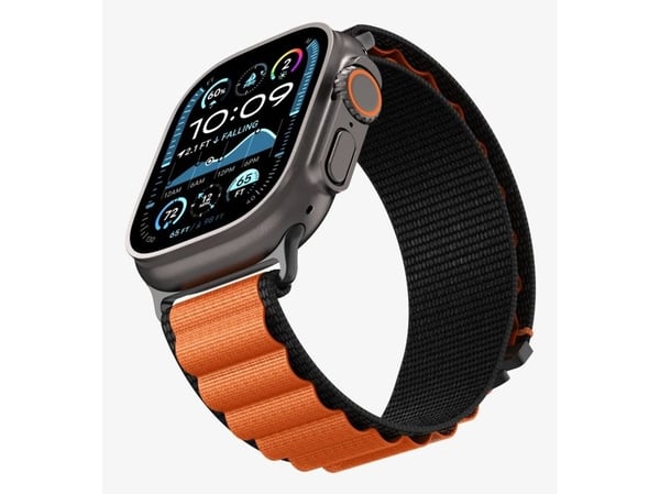 Spigen WBF1-reim for Apple Watch 6/7/8/9/10/11/SE/SE 3/Ultra 1/Ultra 2 44/45/46/49 mm svart/oransje