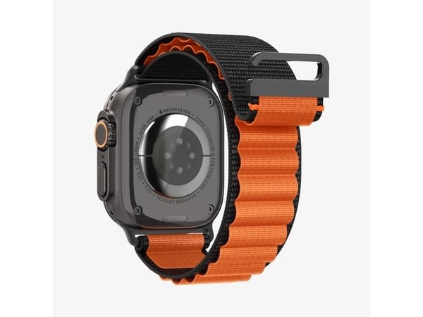Spigen WBF1-reim for Apple Watch 6/7/8/9/10/11/SE/SE 3/Ultra 1/Ultra 2 44/45/46/49 mm svart/oransje