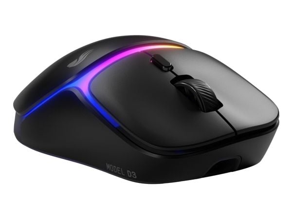 Glorious Gaming Model D3 Wireless, Høyre hendt, Optisk, RF kabel-fri, 30000 DPI, Sort