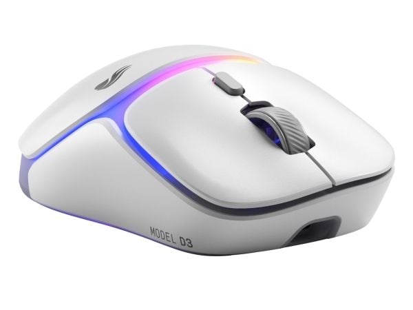 Glorious Gaming Model D3 Wireless, Høyre hendt, Optisk, RF kabel-fri, 30000 DPI, Hvit