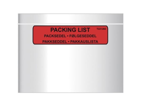 Följesedel-ficka i plast C5 m/tryck 240 x 185 mm 1000 st/kar