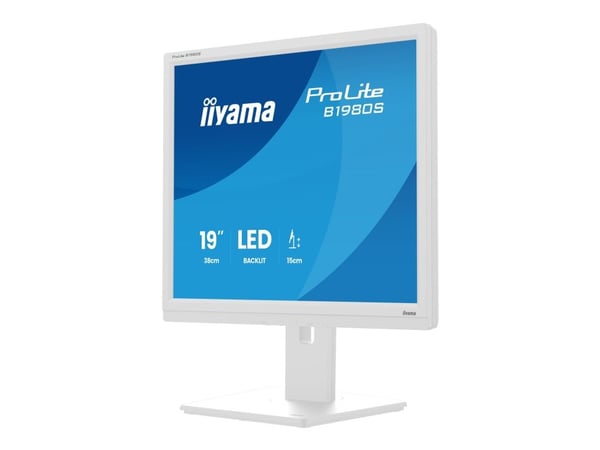iiyama ProLite B1980S-W1 - LED-skjerm - 19" - 1280 x 1024 @ 75 Hz - TN - 250 cd/m² - 1000:1 - 3 ms - HDMI, DisplayPort - høyttalere - hvit, matt