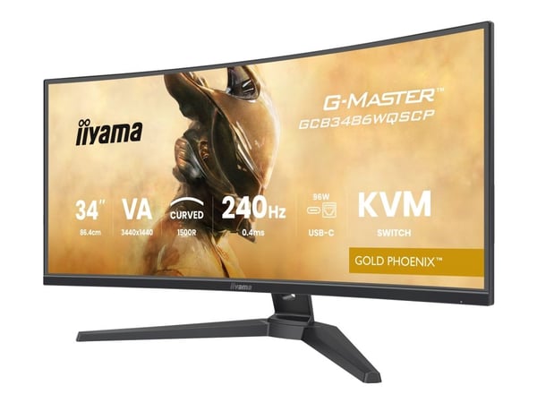 iiyama G-MASTER Gold Phoenix GCB3486WQSCP-B1 - LED-skjerm - gaming - kurvet - 34" (31.4" synlig) - 3440 x 1440 UWQHD @ 240 Hz - VA - 500 cd/m² - 40...