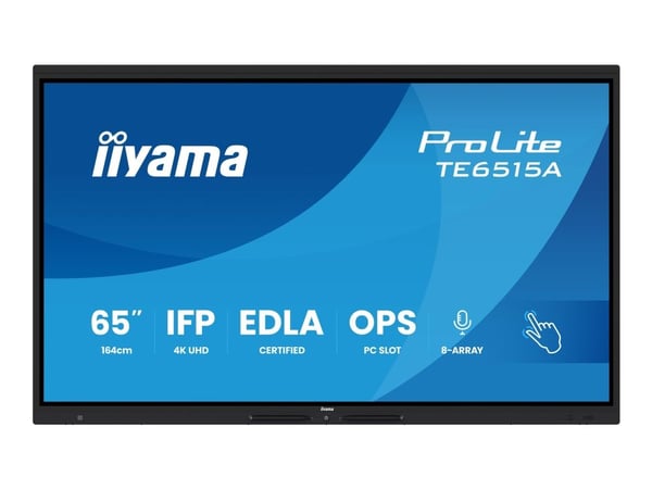 iiyama ProLite TE6515A-B1AG - 65" Diagonalklasse (64.5" synlig) LED-bakgrunnsbelyst LCD-skjerm - interaktiv digital skilting - med berøringsskjerm ...