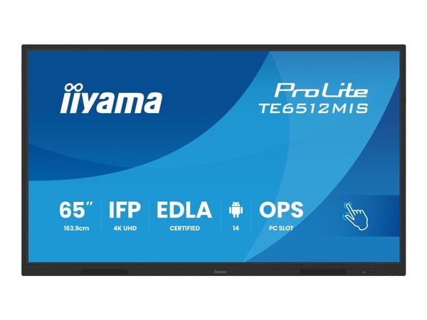 iiyama ProLite TE6512MIS-B4AG - 65" Diagonal klass (64.5" visbar) LED-bakgrundsbelyst LCD-skärm - interaktiv digital skyltning - med pekskärm (mult...