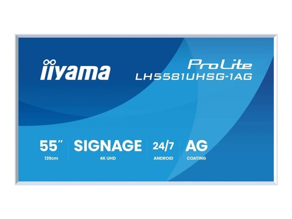 iiyama ProLite LH5581UHSG-1AG - 55" Diagonalklasse (54.6" synlig) LED-bakgrunnsbelyst LCD-skjerm - intelligent skilting - med innebygd SoC-mediespi...