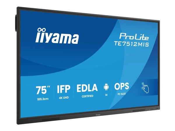 iiyama ProLite TE7512MIS-B4AG - 75" Diagonalklasse (74.52" synlig) LED-bakgrunnsbelyst LCD-skjerm - interaktiv digital skilting - med berøringsskje...