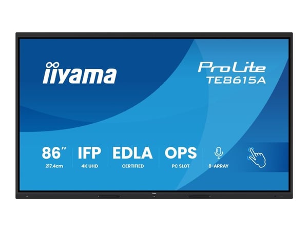 iiyama ProLite TE8615A-B1AG - 86" Diagonal klass (85.6" visbar) LED-bakgrundsbelyst LCD-skärm - interaktiv digital skyltning - med beröringsskärm (...