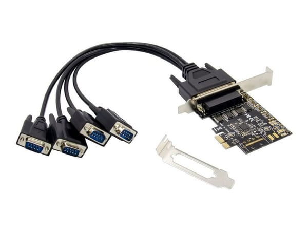 Conceptronic - Seriell adapter - PCIe 2.0 lav profil - RS-232 x 4 - svart