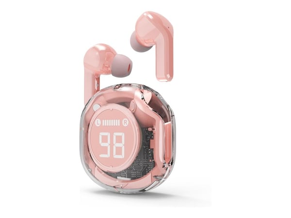 Gembird TWST-01 - True wireless-hodetelefoner med mikrofon - i øret - Bluetooth - rosa