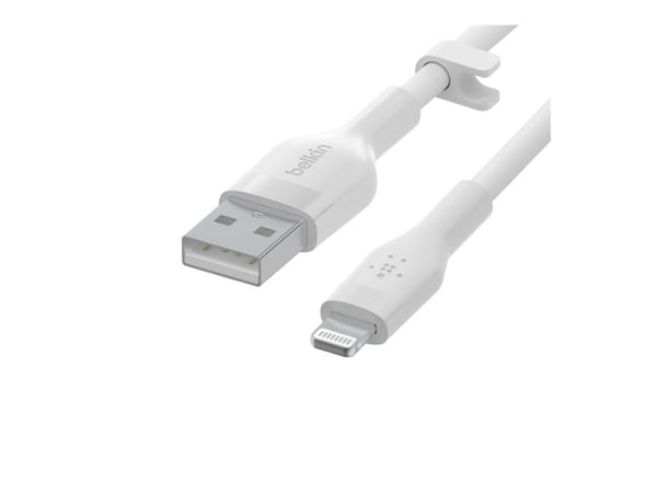 Belkin Cbl Scicone USB-A LTG 2M blc, 2 m, USB A, USB C/Lightning, Uros, Uros, Valkoinen