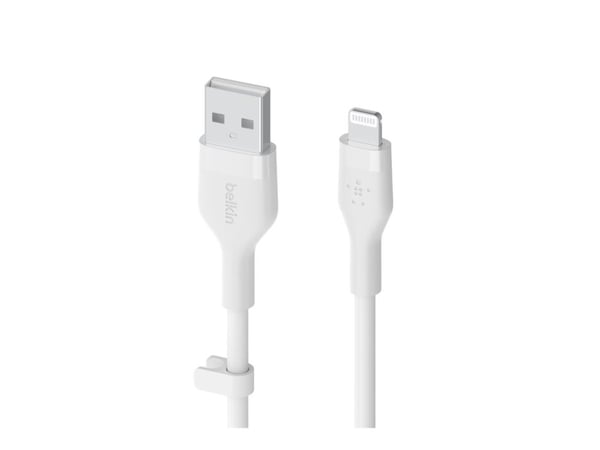 Belkin Cbl Scicone USB-A LTG 2M blc, 2 m, USB A, USB C/Lightning, Uros, Uros, Valkoinen