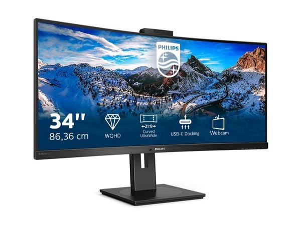 Philips P-line 346P1CRH - LED-näyttö - kaareva - 34" - 3440 x 1440 WQHD @ 100 Hz - VA - 500 cd/m² - 3000:1 - DisplayHDR 400 - 4 ms - HDMI, DisplayP...