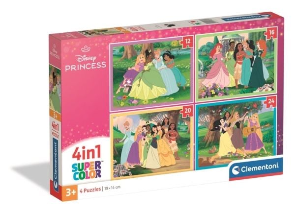 Clementoni puslespill SuperColor 4-i-1 Disney Princess – 72 brikker (21746)