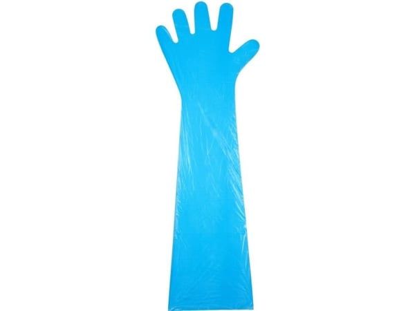 Veterinærhandske, ABENA, One size, blå, LDPE - (10 stk.)