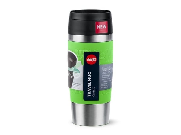 EMSA Travel Mug Classic , Grønn, Rustfritt stål, Silikon, Rustfritt stål, Polypropylen (PP), 36 ml, 8,3 cm, 200 mm