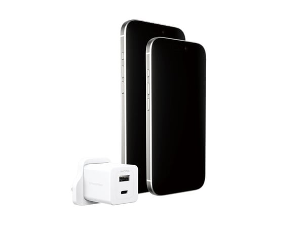 PanzerGlass empower by ® Turbo 35W Oplader inkl. USB-C + USB-A | UK Stik| Silver White, Universel, Universal - Universal, Tør påføring, Hvid, 1 stk
