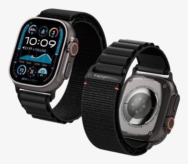 Spigen WBF1-rem til Apple Watch 6/7/8/9/10/11/SE/SE 3/Ultra 1/Ultra 2/Ultra 3 44/45/46/49 mm svart