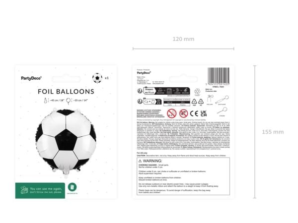 Folieballong fotball, 35 cm