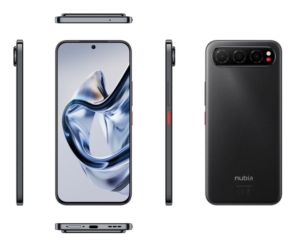 Nubia Air - 5G pekskärmsmobil - dual-SIM - RAM 8 GB / Internminne 256 GB - OLED-skärm - 6.78" - 2720 x 1224 pixlar (120 Hz) - 3 st. bakre kameror 5...