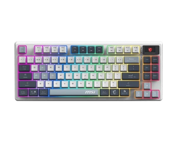 MSI FORGE GK600 - Tastatur - driftsutskiftbar - TKL - bakgrunnsbelyst - trådløs - Bluetooth, USB, 2.4 GHz - QWERTY - USA