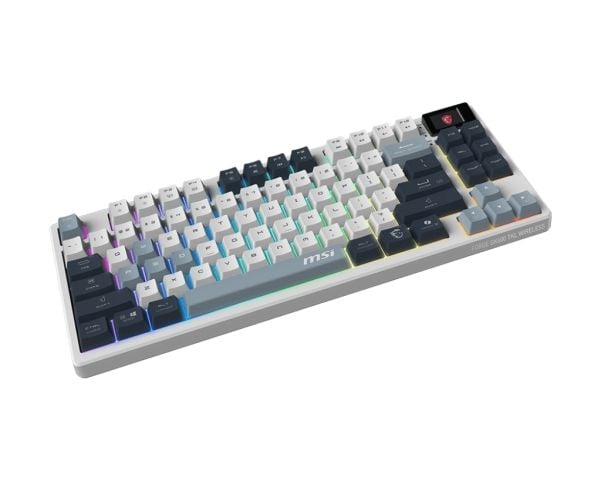 MSI FORGE GK600 - Tastatur - driftsutskiftbar - TKL - bakgrunnsbelyst - trådløs - Bluetooth, USB, 2.4 GHz - QWERTY - USA