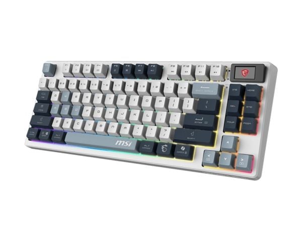 MSI FORGE GK600 - Tastatur - driftsutskiftbar - TKL - bakgrunnsbelyst - trådløs - Bluetooth, USB, 2.4 GHz - QWERTY - USA