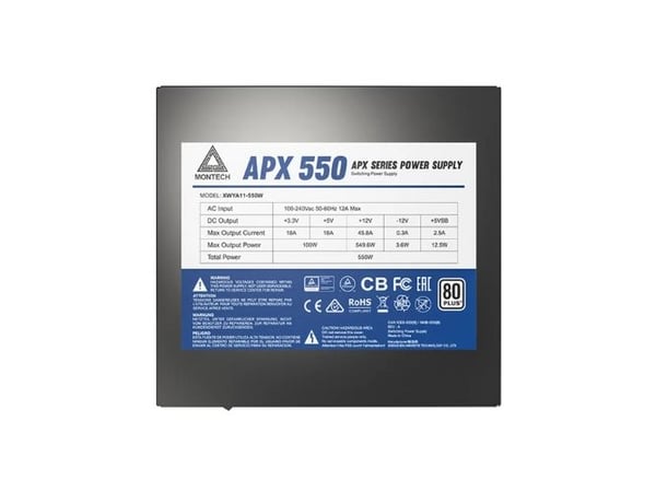 Montech APX550 550W strømforsyning til PC