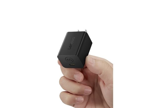 Lenovo - Strømadapter - nano, GAN - 65 watt (USB-C) - svart - Europa - for Chrome 14M8911; Slim 5 14AGP11; 5 14AHP11; 5 14IPH11; 5 16AGP11; 5 16IPH11