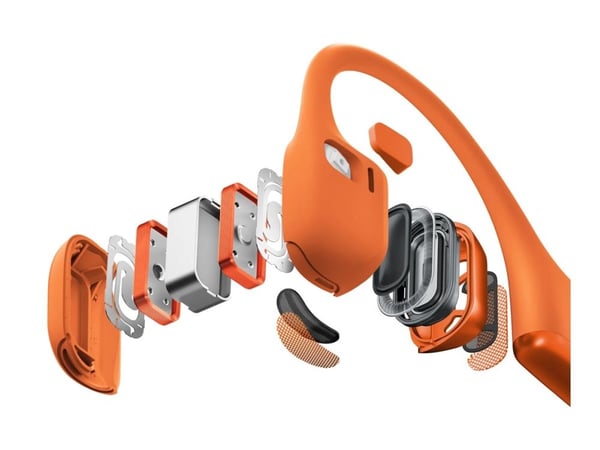 SHOKZ OpenRun Pro 2 - Hodetelefoner med mikrofon - åpent øre - bak-nakken-montering - Bluetooth - trådløs - oransje