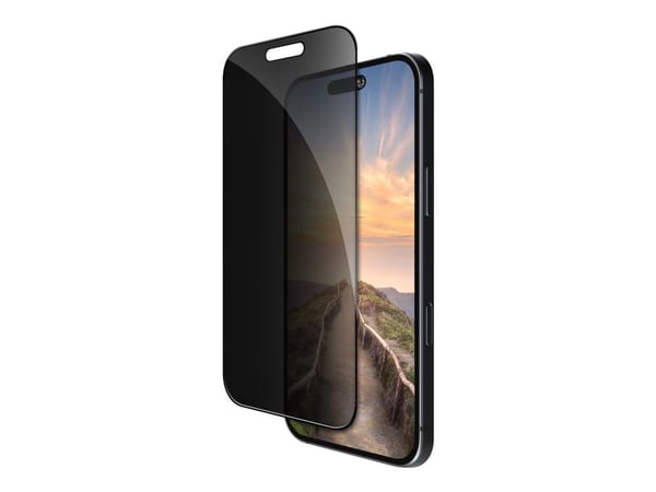 dbramante1928 Eco-shield - Skjermbeskyttelse for mobiltelefon - med personvernsfilter - rammefarge svart - for Apple iPhone 17 Pro