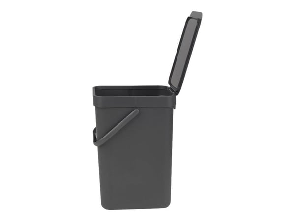 Brabantia Sort & Go - Søppelbøtte - flipp-lokk - 12 L - håndtak - grå