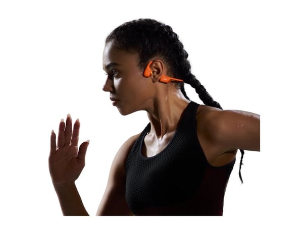 SHOKZ OpenRun Pro 2 - Hodetelefoner med mikrofon - åpent øre - bak-nakken-montering - Bluetooth - trådløs - oransje