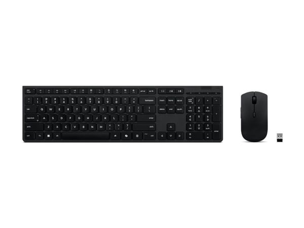 Lenovo Professional - Tastatur- og mussett - full size - trådløs - Bluetooth, 2.4 GHz - QWERTY - Nordisk - grå - brun boks