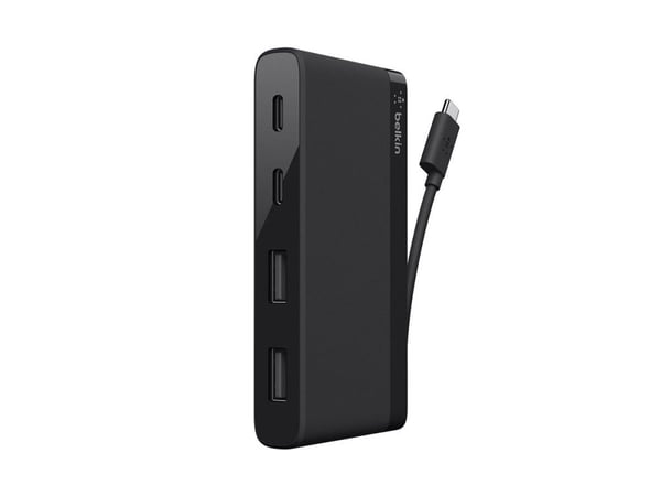 Belkin USB-C 4-Port Mini Hub - Hub - 4 x SuperSpeed USB 3.0 - stasjonær