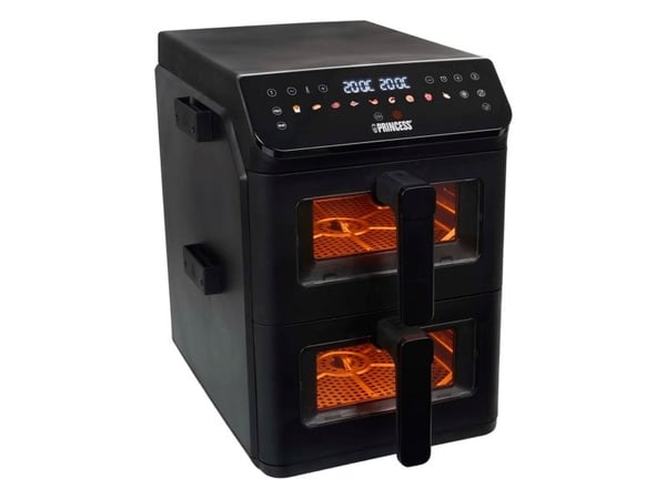 Princess 182490, Varmluftsfrityr, 11,2 l, 50 °C, 200 °C, 60 min, Dobbel Princess 182490, Varmluftsfrityr, 11,2 l, 50 °C, 200 °C, 60 min, Dobbel