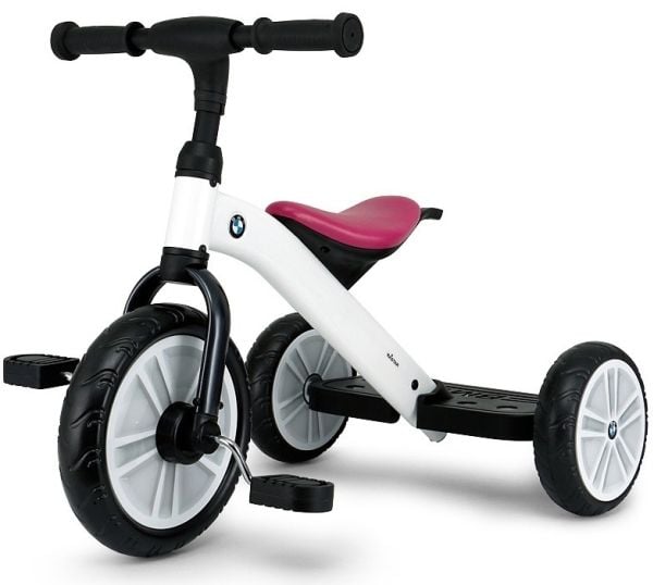 BMW Lasten kolmipyörä 10 tuuman valkoinen/vaaleanpunainen