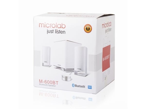 Microlab M-600BT, 2.1 kanaler, Trådløs, 40 W, 40 - 20000 Hz, Hvit