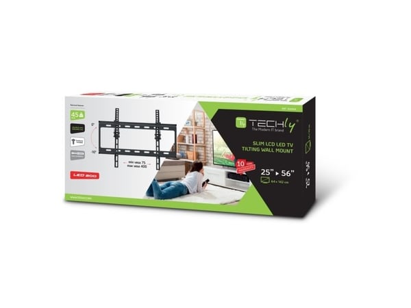 TECHly - Monteringssett (veggmontering) - for LCD-TV - svart - skjermstørrelse: 25"-56"