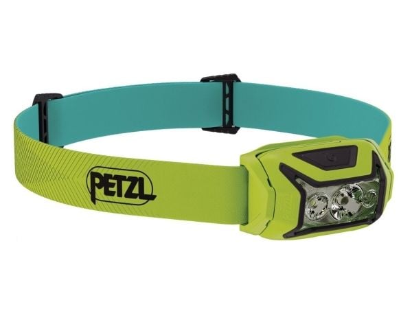 Petzl Actik, Otsapannan taskulamppu, Keltainen, Painikkeet, Akun varaustaso, IPX4, LED