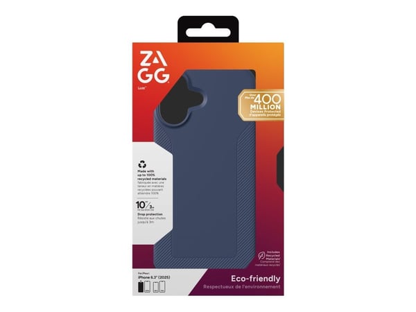 ZAGG Luxe Snap - Matkapuhelimen takakuori - MagSafe-yhteensopivuus - tummansininen - Apple iPhone 17 -puhelimelle