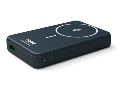 PORT Connect - Trådløs nødlader - Li-pol - 10000 mAh - 37 Wh - 20 watt - 2.4 A - PD - 2 utgangskontakter (USB-type A, USB-C) - på kabel: USB-A
