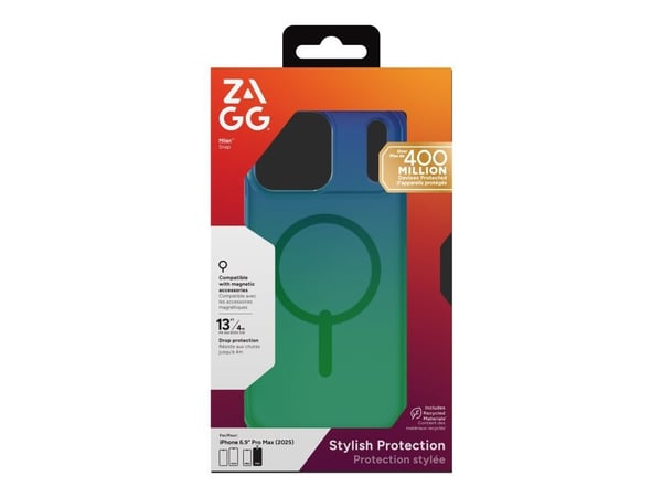 ZAGG Milan Snap - Bagsidecover til mobiltelefon - MagSafe-kompatibilitet - grafen - ravn fjeder - for Apple iPhone 17 Pro Max