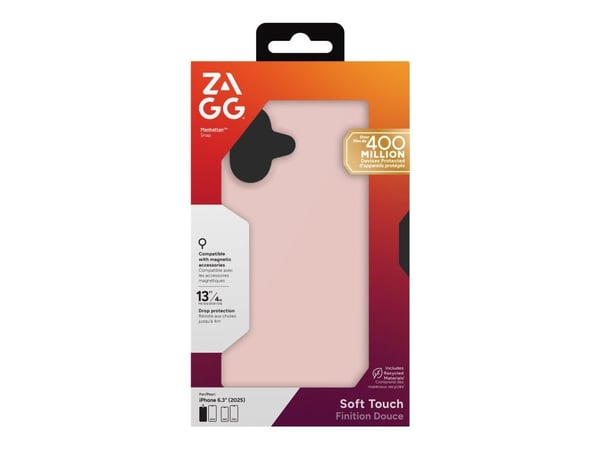 ZAGG Manhattan Snap, Suojus, Apple, iPhone 17, 16 cm (6.3"), Vaaleanpunainen