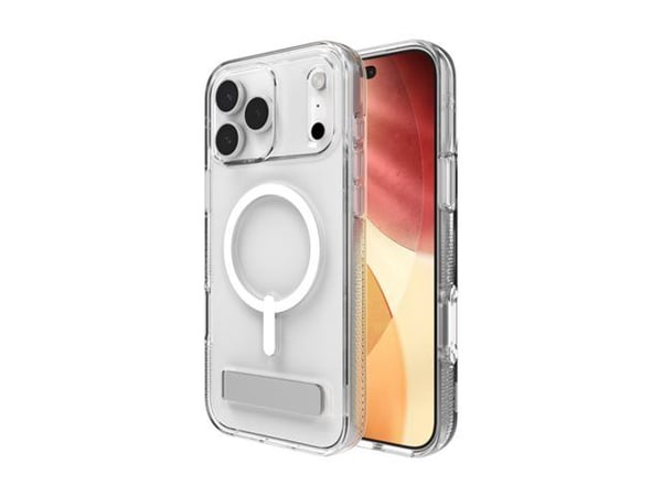 ZAGG Crystal Palace Snap Kickstand, Suojus, Apple, iPhone 17 Pro Max, 17,5 cm (6.9"), Läpinäkyvä